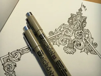 100 Followers black castle flag illumination ink