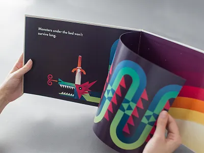 When I'm A Dad bed book dad dragon fire gradient illustration monster sun sword vector when