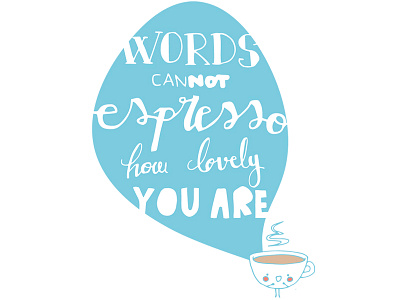 Complimentary coffee birthday card coffee drawing espresso greetings handwritting illustration illustrator lettering lovely typography