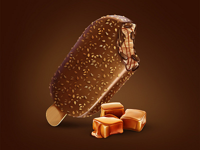 Chocolate Ice-cream 2 caramel chocolate food ice cream icon sesame