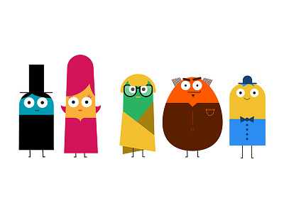 Character Lineup characters illustration minimal vector