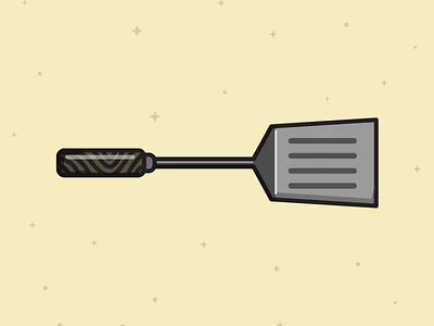 Hungry? cooking icon illustration kitchen line art logo simple spatula