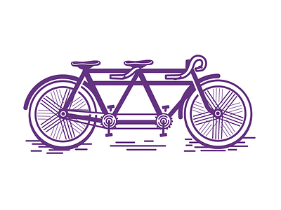 Bicycle Built For Two bicycle bike illustration logo purple riding sports
