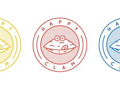 Happy Clam badge branding clam happy identity illustration logo seafood