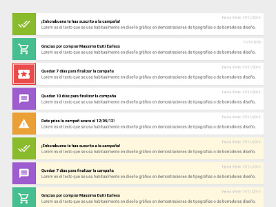 Material Design Notifications concept android app dashboard design ios material message notifications psd ui ux web