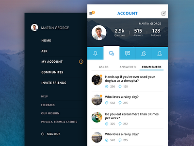 Concept for the Social Media Space app concept ios ios app iphone screen social ui user interface