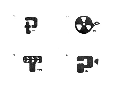 ToxPro l logomark camera clapboard film logomark monogram movie production sketches symbol toxic