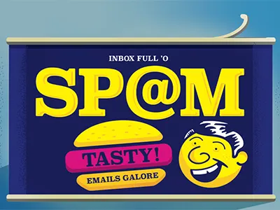 SP@M burger can character face food guy illustration spam teeth