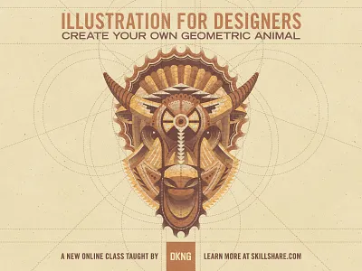 Illustration for Designers: Create Your Own Geometric Animal animal bison buffalo dan kuhlken dkng geometric guidelines illustration nathan goldman skillshare southwestern