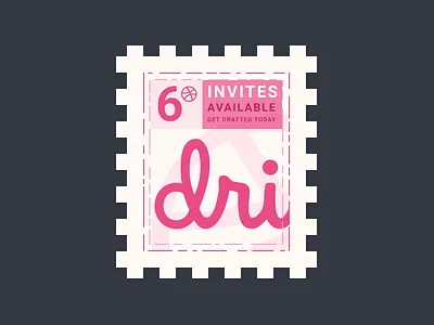Invites! dribbble gift illustration invites post stamp