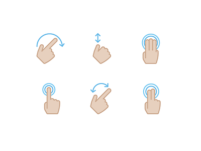 Gesture Icons pt.2 gestures hands icons interaction interface press rotate slide touch