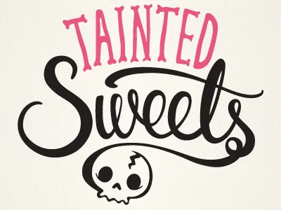 Tainted Sweets Logo branding hand lettering identity illustration lettering logo script skull sweets tainted sweets vector