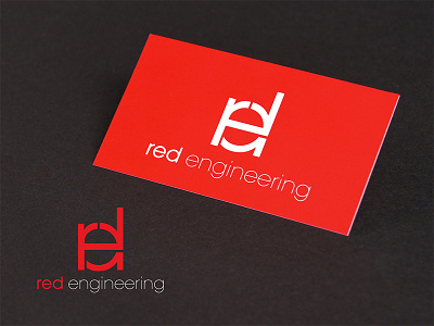 Red Engineering Logo & Business Card Design business card design engineering graphic design logo marketing primo print red typography