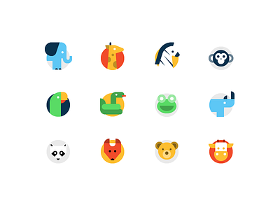 Animal Icons animal icons bear icon cow icon elephant icon flat icons fox icon icon set icons racoon icon simple snake icon zebra icon