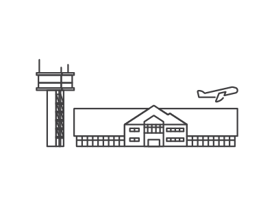 Airport icons illustration job stroke work