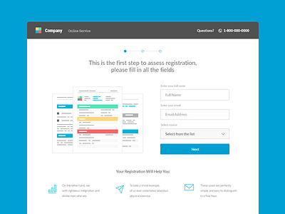 Registration page clean flat on boarding page registration sign up ui ux web