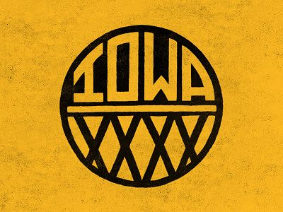 Iowa Hoops basketball crest hawkeyes hoops iowa lettering net retro texture typography vintage