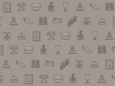 Grand Budapest Hotel Icons funicular gold grand budapest hotel hotel icons key linework luggage wes anderson