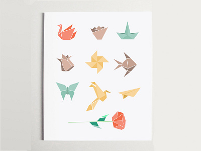 Popular Origami Craft Illustration Vectors clip art illustration japan japanese origami