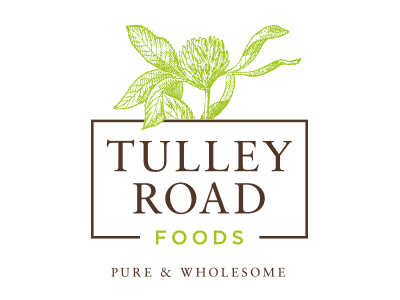 Tulley Road Foods branding clover earth flower fresh green leaf logo plant