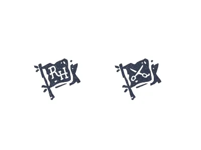 Rebel Heads barbershop flag haircut logo mark rebel heads scissors stolz