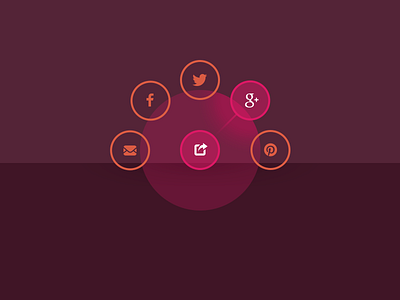 Social media radial nav menu navigation radial ui