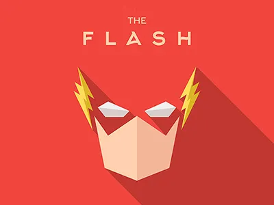 The Flash brand concept design flash flat graphic icon illustrator logo style superhero wallpaper
