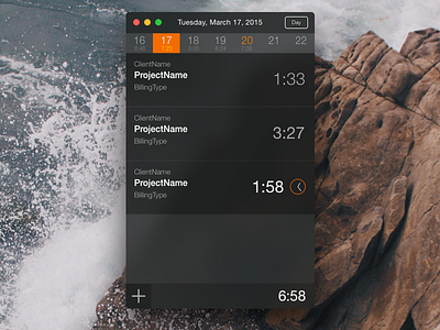 Yosemite Project Timer fictional ui
