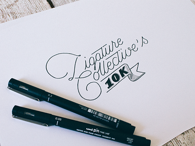 Ligature Collective's 10K handlettering lettering logo monoline typography