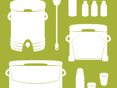 Water Girl. icon set illustration sidelines sports icons water cooler