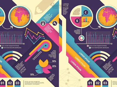 Colorful Infographic Set adobe arrows colors free infographic vector