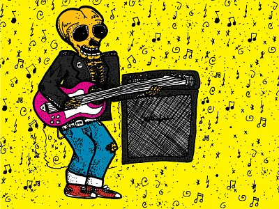 Rock n Roll Alien alien amp concert guitar music poster rock n roll