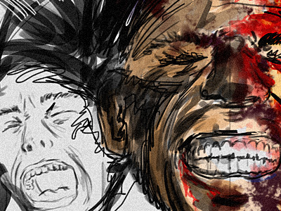 pain art brush conceptual digital drawing emotion expression pain painting photoshop traditional wacom