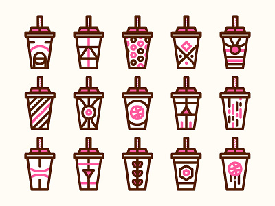 If Dribbble made milkshakes... brand branding cafe coffee cup illustration line linework pattern shape stroke usa