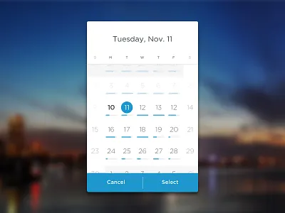 Mobile Calendar Widget app calendar date mobile ui ux widget