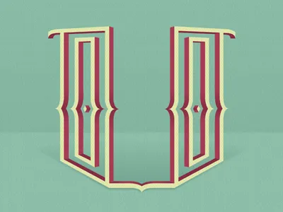 U drop cap hand lettering illustration illustrator letter lettering typography vector