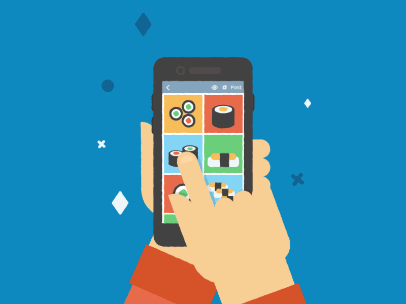 WordPress for iOS animation character gif iphone motion graphics sushi