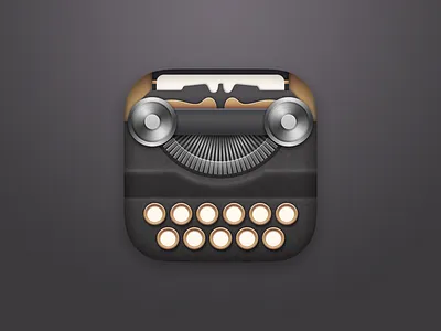 KEYX ICON black gold gray grey icon icons ios iosapp keyboard retro sunbzy typewriter