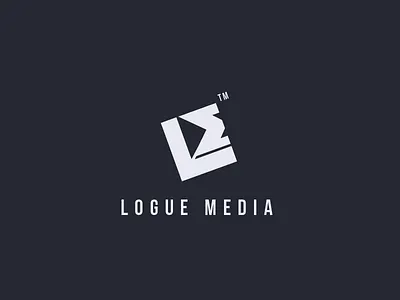Logue Media initials l letter logo logue m media negative negative space play smart video