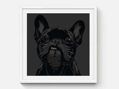 Dawg Print dawg dog gold grill illustration print snarl teeth