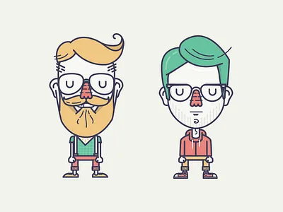 Pals beard character hipster hoodie programmer