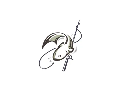 Fish aqua design fish fishing hook illustration lake logo rod sport swimming