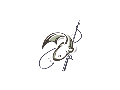 Fish aqua design fish fishing hook illustration lake logo rod sport swimming