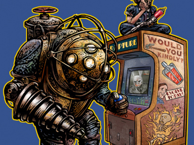 One More Game T Shirt art bioshock chet phillips illustration parody t shirt