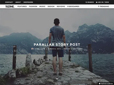 15zine Wordpress Magazine for 2015 - Parallax Post 2015 magazine theme parallax magazine typography wordpress magazine