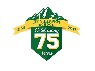 Ben Lippen School 75th Anniversary Logo anniversary logo ribbon shield