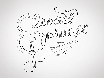 Elevate Purpose calligraphy daily lettering hand lettering hand type lettering practice script sketch team timshel timshel type