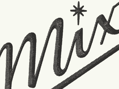 Mixt - Close up bevel hand lettering script texture