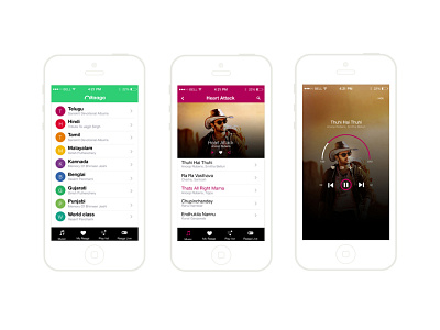 Raaga Mobile App mobile app ui visual design