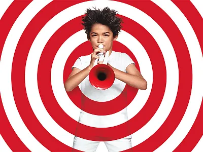 Target Branding Campaign branding dots red stripes target white